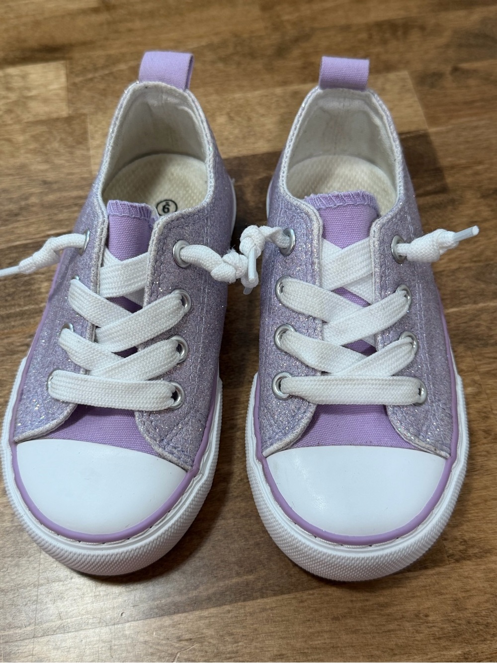 Kids Lavender Glitter Canvas Sneakers - video in listing